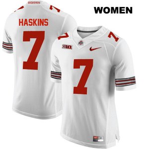 Women's NCAA Ohio State Buckeyes Dwayne Haskins #7 College Stitched Authentic Nike White Football Jersey PZ20W53PJ